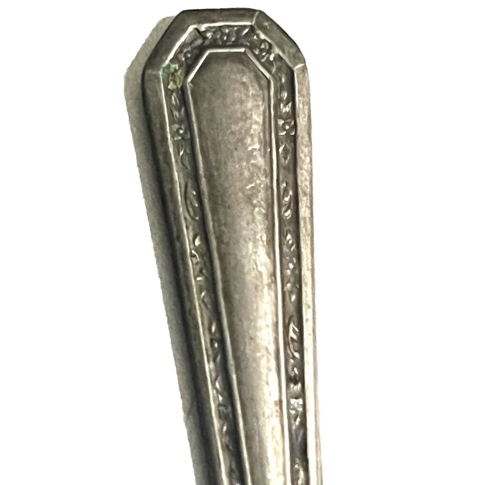 Antique Master Butter Knife Silver Plate Geometric Floral Art Deco VTG 1915‎ 30s